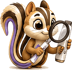 Glippy holding a magnifying glass and a Mounjaro pen.